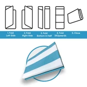 CRAFT HOME KATLANABİLİR PLASTİK HASIR HALI KİLİM KAMP PİKNİK PLAJ PARK BAHÇE TERAS VERANDA TURKUAZ-BEYAZ - 3