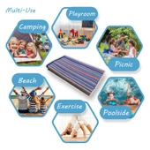 CRAFT HOME KATLANABİLİR PLASTİK HASIR HALI KİLİM KAMP PİKNİK PLAJ PARK BAHÇE TERAS VERANDA PEMBE - 1