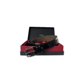 Fossil Düz Dikiş Hakiki Deri Klasik Siyah Rugan 3,5 cm Erkek Kemeri-130cm thumbnail 1