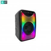 DVIP Q11 Taşınabilir Bluetooth 5.2 Hoparlör FM Radio, USB, TF SD, RGB Light Show Siyah - 2