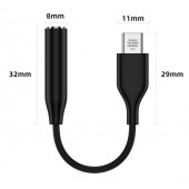 Ayex, Samsung TYPE-C İçin 3.5mm Aux, Kulaklık ve Mikrofon Adaptörü Siyah - 4
