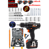 ProJcb Plus American Batman BLACK 3 Bataryalı 58 V 10 Ah Çelik Şanzuman Akülü Şarjlı Matkap Vidalama+Usta Setli - 1