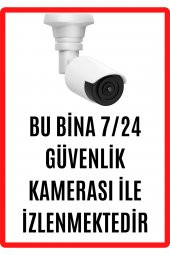 Emach Dizayn Bu Alan 7/24 Saat Kamerayla İzlenmektedir Uyarı Ikaz Levhası PVC Kaplama A4 - 1