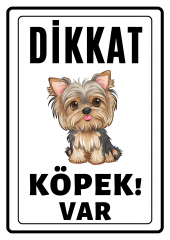 Emach Dizayn Dikkat Köpek Var Uyarı ikaz Levhası PVC Kaplama A4 Sweet Dogs - 1