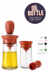 Oil Bottle Silikon Hazneli Fırçalı Yağlık Sirkelik Sosluk 180 Ml - 12