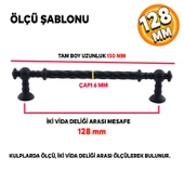 Burgu Mobilya Mutfak Dolabı Çekmece Dolap Kapak Kulpu Kulpları Kulbu (128 MM-12.8 CM) Mat Siyah Kulp thumbnail 2