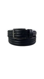 Fossil Desenli Siyah Klasik 3,5 cm Erkek Kemeri-115CM thumbnail 3