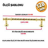 Burgu Mobilya Mutfak Dolabı Çekmece Dolap Kulpu Kulbu Altın Gold (128 MM-12.8 CM) Metal Kulpları thumbnail 2