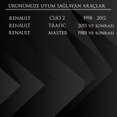 Renault Clio 2,Trafic,Master için Dörtlü Flaşör Düğmesi - Siyah - 2