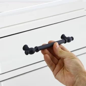 Kesir Mobilya Mutfak Dolabı Çekmece Dolap Kapak Kulpu Kulbu Siyah (128 MM-12.8 CM) Metal Kulpları thumbnail 3