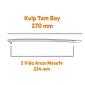 Mobilya Mutfak Dolabı Çekmece Dolap Kapak Kulpu Kulpları Kulbu Saten (224 MM-22.4 CM) Metal Kulp thumbnail 2