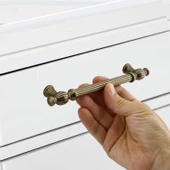 Kesir Eskitme Antik Sarı 160 mm Metal Mobilya Mutfak Çekmece Dolap Dolabı Kulpu Kulbu Kulpları thumbnail 2