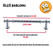 Burgu Mobilya Mutfak Dolabı Çekmece Dolap Kapak Kulpu Kulpları Kulbu Krom (96 MM-9.6 CM) Metal Kulp thumbnail 2