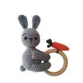 Havuçlu Tavşancık Çıngırak Amigurumi Organik Oyuncak - 1