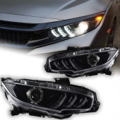 CIVIC FC5 2016-2021 IÇIN UYUMLU ANIMASYONLU MUSTANG DIZAYN LED FAR TAKIMI - 1