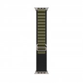 ScHitec 42-44mm Yeni Nesil Apple Uyumlu Akıllı Saat Kordonu Hasır Kancalı Siyah Yeşil - 1