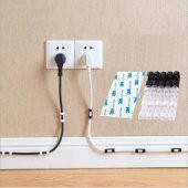 Yapışkanlı Mini 20 LI Klips USB Pc Adaptör Kablo Tutucu Aparat Şeffaf Renk - 1