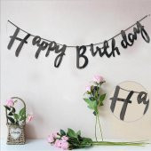 Happy Birthday Kaligrafi Banner - Siyah - 2