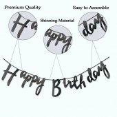 Happy Birthday Kaligrafi Banner - Siyah - 3