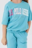 U.S. Polo Assn 1418 Garson Sea Blue Kız Çocuk Kısa Kol Pijama Takım - 9