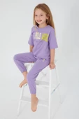 U.S. Polo Assn 1418 Garson Sea Blue Kız Çocuk Kısa Kol Pijama Takım - 11