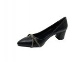 Zerhan 138 Kadın Siyah Taşlı Alçak Topuklu Büyük Numara Ayakkabı 41 42 thumbnail 3