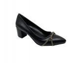 Zerhan 138 Kadın Siyah Taşlı Alçak Topuklu Büyük Numara Ayakkabı 41 42 thumbnail 4