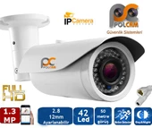 POLCAM PC-0111V Bullet Ip Kamera 1.3mp 2.8mm 12mm Metal Dış Mekan - 1