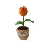 Örgü Tekli Turuncu Lale Amigurumi Organik Oyuncak - 1