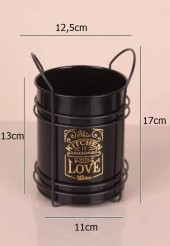Zhlhome Siyah Standtlı Kaşıklık Organizer Kitchen Love - 2
