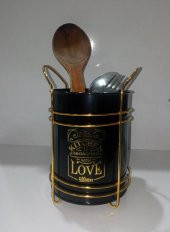 Zhlhome Gold Standtlı Kaşıklık Organizer Kitchen Love - 3
