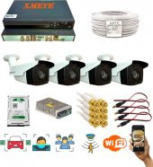 4 Kameralı Araç Yüz ve Insan Tanımalı Hareket Algılayan 5 Mp Lens 1080P 4 Array LED Güvenlik Kameras - 1