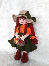 Çiftçi Kız Bebek Amigurumi Organik Oyuncak thumbnail 4