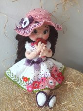 Beyaz Gelincik Bebek Amigurumi Organik Oyuncak - 1