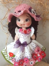 Beyaz Gelincik Bebek Amigurumi Organik Oyuncak - 2