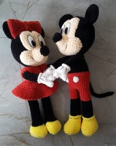 Bay ve Bayan Minnie Mouse Amigurumi Organik Oyuncak - 1