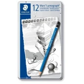 Staedtler Mars Lumograph Dereceli Kalem 12li Set Metal Kutu (6B-4H) - 1