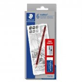 Staedtler Tradition Dereceli Çizim Kalemi 6 Kalem + Silgi + Kalemtraş Set - 1