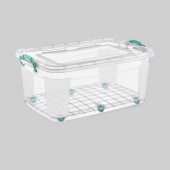 Polytime Tekerlekli Multibox Şeffaf Kilitli Saklama Düzenleme Kabı Kutusu - Dikdörtgen - 60 Litre - 2