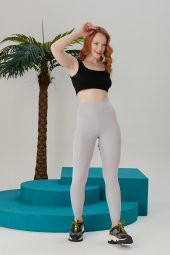 Gri Tayt Günlük Toparlayıcı İnceltici ve Sıkılaştırıcı Yüksek Bel Tayt - 3