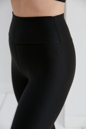 Siyah Parlak Yüksek Bel Toparlayıcı Orjinal Disco Tayt - 3