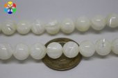Sedef Taşı YARIM Dizi 10mm (Beyaz) (18cm uzunluğundadır) thumbnail 2