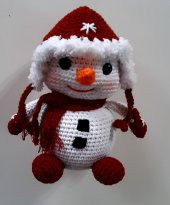Havuç Burun Kardan Adam Amigurumi Organik Oyuncak - 1