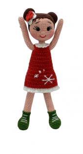 Yılbaşı Kostümlü Bebek Amigurumi Organik Oyuncak - 3
