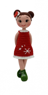 Yılbaşı Kostümlü Bebek Amigurumi Organik Oyuncak - 4