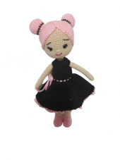 Siyah Küpe Çiçeği Amigurumi Organik Oyuncak - 3