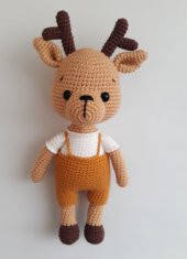 Sevimli Şirin Geyik Uyku Arkadaşı Amigurumi Organik Oyuncak - 1
