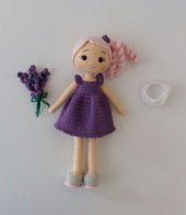 Lavanta Çiçeği Bebek Amigurumi Organik Oyuncak - 1
