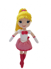 Prenses Şeftali Bebek Amigurumi Organik Oyuncak thumbnail 1