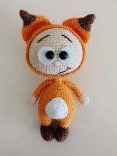 Tilki Kostümlü Mini Bonnie Amigurumi Organik Oyuncak - 1